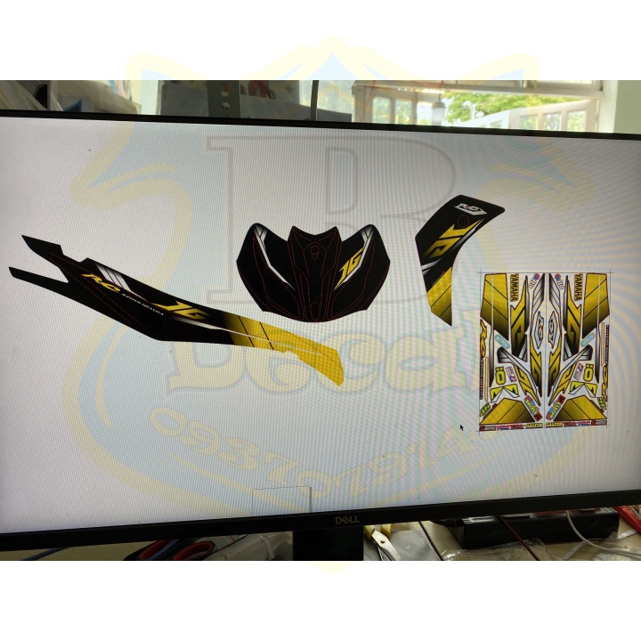 ( Quí khách vui lòng mang ra tiệm cho thợ dán ) Tem jupiter JG vàng đen