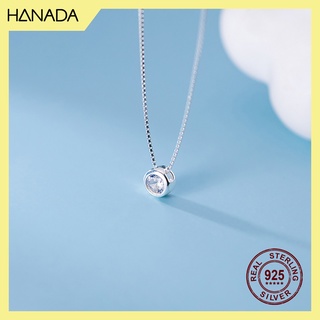 Dây Chuyền Bạc 925 Hanada Một Viên Đá Nhỏ Viền 0791