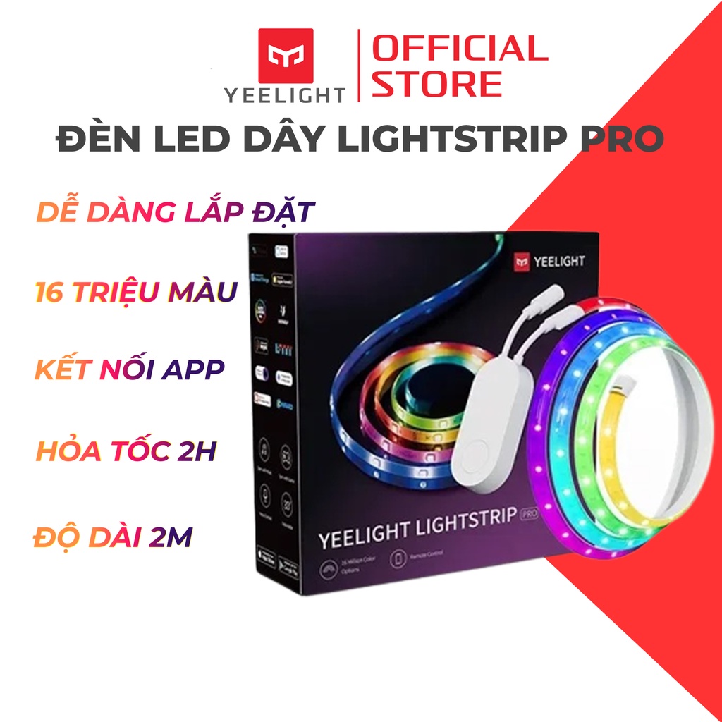 Đèn led dây thông minh Yeelight Lightstrip Pro 2022 đèn 16 triệu màu, có tương thích Homekit YLDD005 - Bh 12 tháng