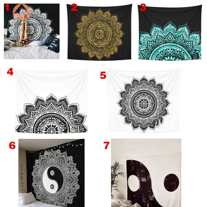 ABH❤ Thảm treo tường họa tiết theo phong cách Indian Mandala Tapestry Hippie Bohemian