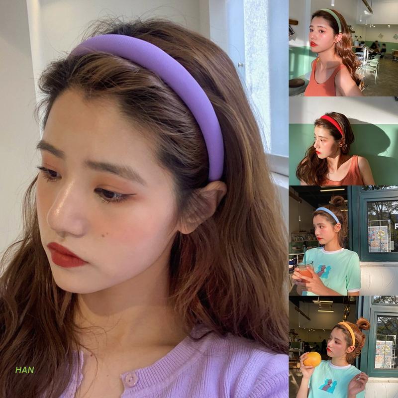 Băng Đô Cài Tóc Chống Trượt Màu Sắc Trơn Phong Cách Hàn Quốc Thời Trang Bốn Mùa