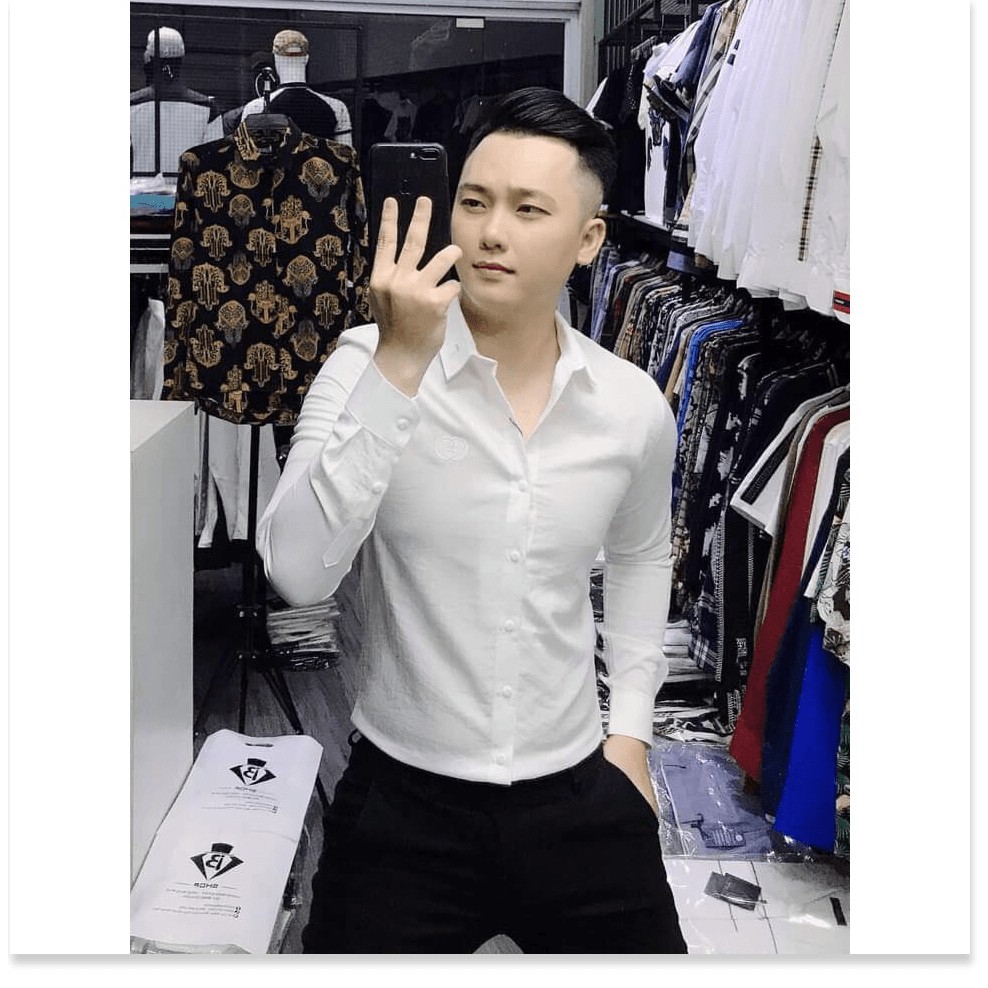 ÁO SƠ MI ĐŨI THÊU,HỌA TIẾT TRƠN,CHẤT LIỆU VÃI ĐŨI THOÁNG MÁT THỜI TRANG MỚI KME