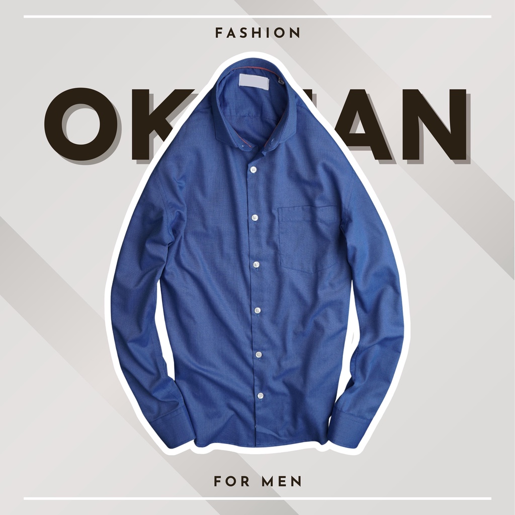 Áo sơ mi nam form slimfit 5 màu chất liệu cotton lụa mềm mại OkMan SMDTLC