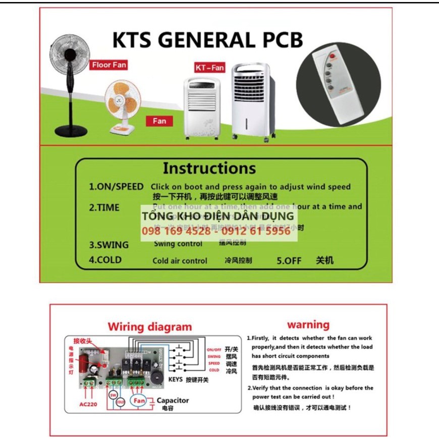 [SỈ LẺ]  Bo mạch điều khiển các loại quạt, điều hòa hơi nước công suất lớn