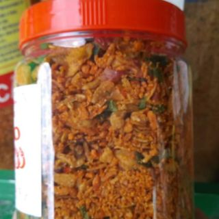 Muối tép trộn hành phi.