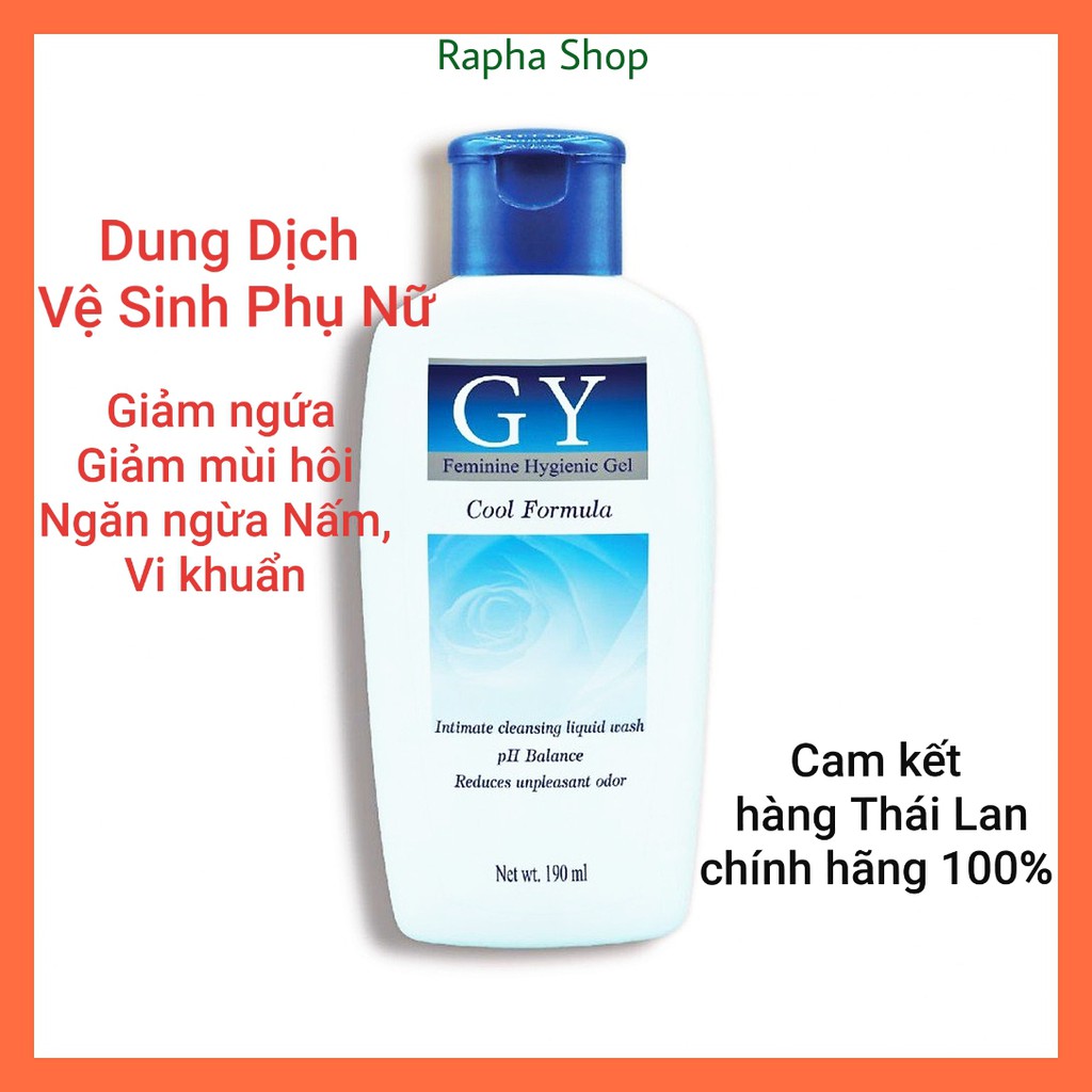 Dung Dịch Vệ Sinh Phụ Nữ Cân Bằng Độ PH Giảm Ngứa Mùi Hôi Ngăn Ngừa Nấm Vi Khuẩn Gy Feminine Hygienic Gel Thái Lan 190ml