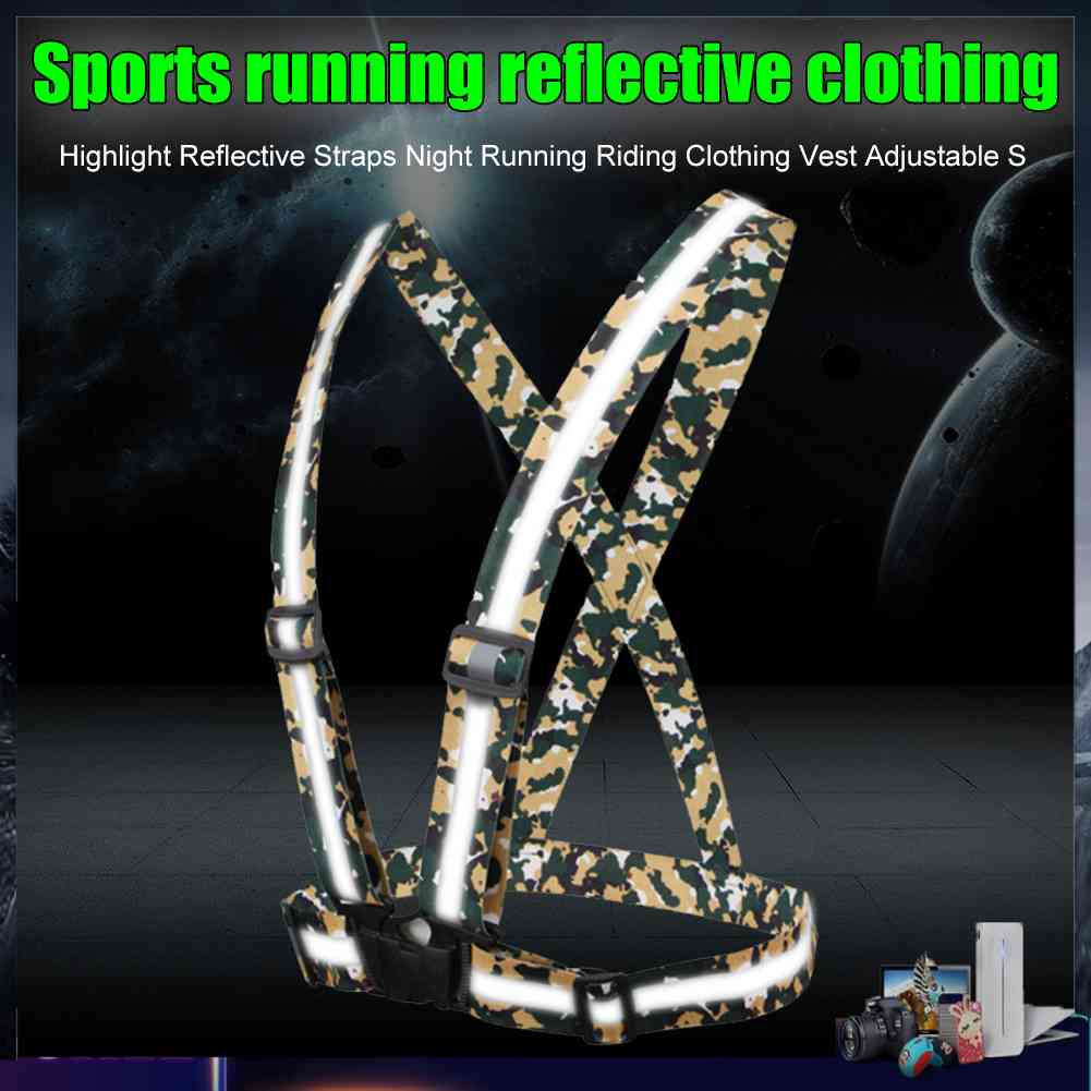 Đai Phản Quang Co Giãn An Toàn Có Thể Điều Chỉnh Cho Chạy Bộ Ban Đêm