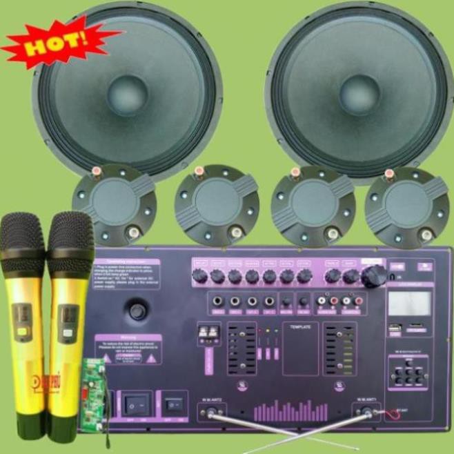 Bộ mạch loa kéo Reverb chống hú 4 tấc đôi công suất lớn