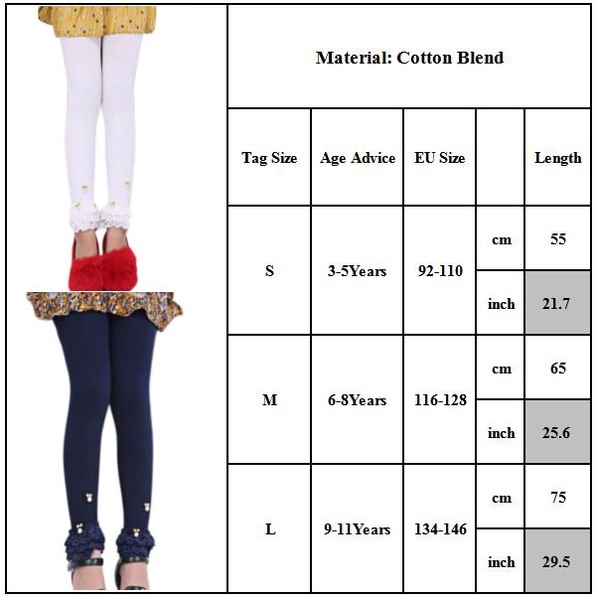 Quần legging cotton phối ren hoa phong cách hàn quốc chất lượng cao nhiều màu tùy chọn cho bé gái
