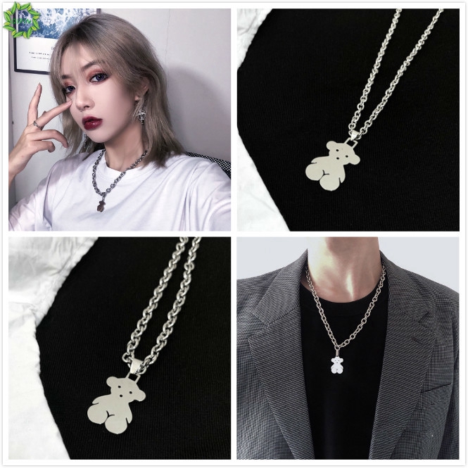 Dây Chuyền Mặt Hình Gấu Đơn Giản Cho Cặp Đôi