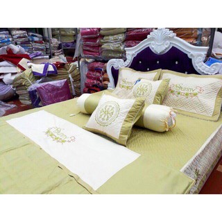 SET GA CƯỚI SATIN TRẦN BÔNG 7 MÓN