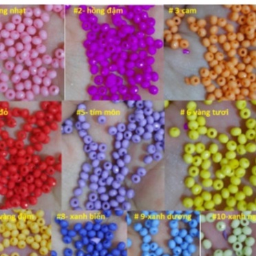 5-10-25gam hạt nhựa góc cạnh bánh cam 4mm màu đục