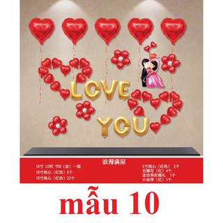 Set bóng nhôm trang trí phòng cưới Mẫu 10 T3S25.3M10-2019