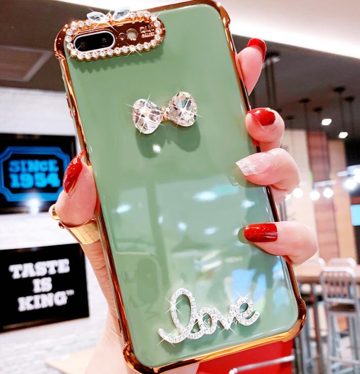 Ốp Đính Đá Và Nơ Cho Điện Thoại Realme C21 C20 C17 7i 8 C15 5 5i 5s C3 6i 3 6 X2 Pro X Xt 6d