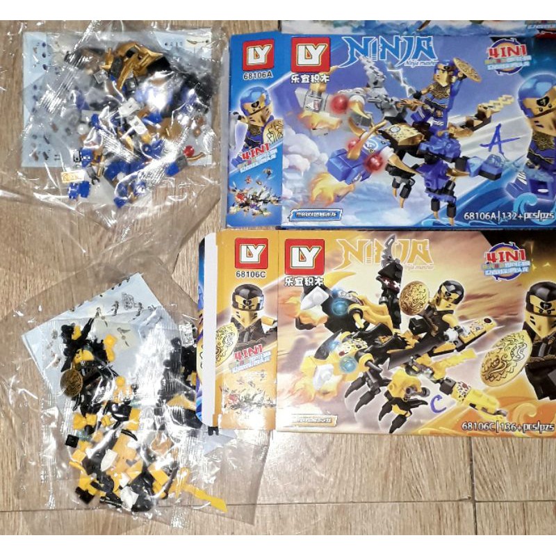 Lắp ráp 1 hộp LegoNinja Rồng 68106 có trên 120 chi tiết bằng nhựa rất đẹp