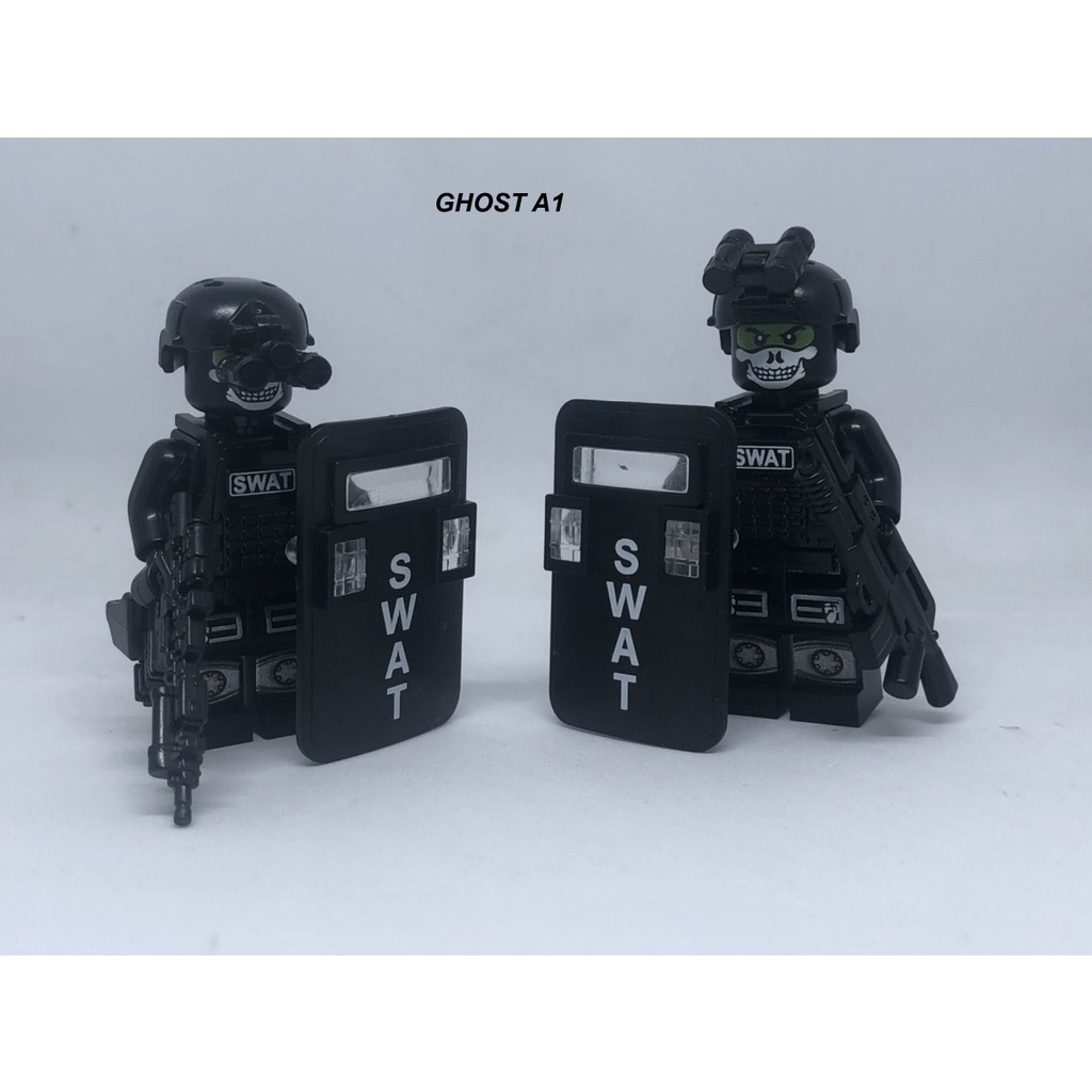 Đồ chơi lắp ráp swat army , mô hình lắp ghép quân sự - GHOST CHIẾN ĐẤU [ TẶNG KÈM VŨ KHÍ ](1 Con )