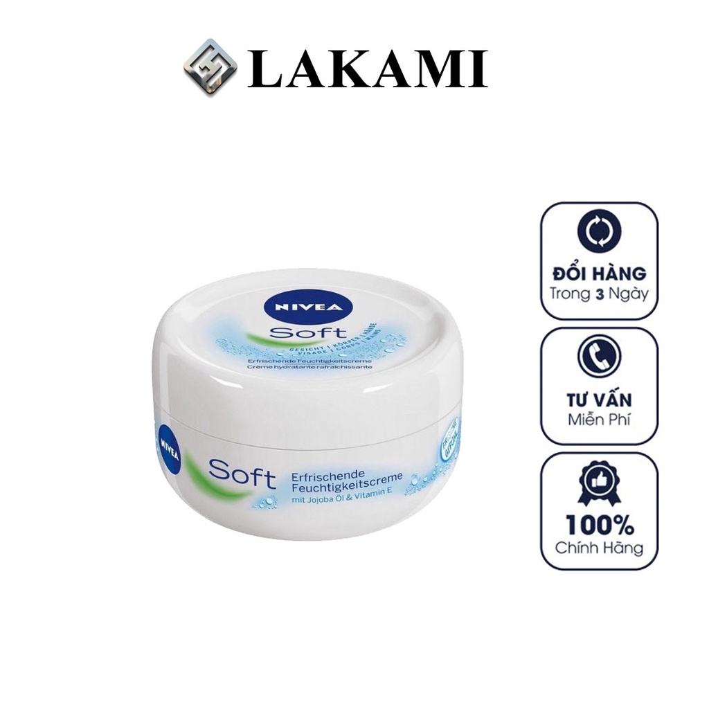 Kem dưỡng ẩm mềm mịn Nivea Soft 200ml cho mặt và toàn thân