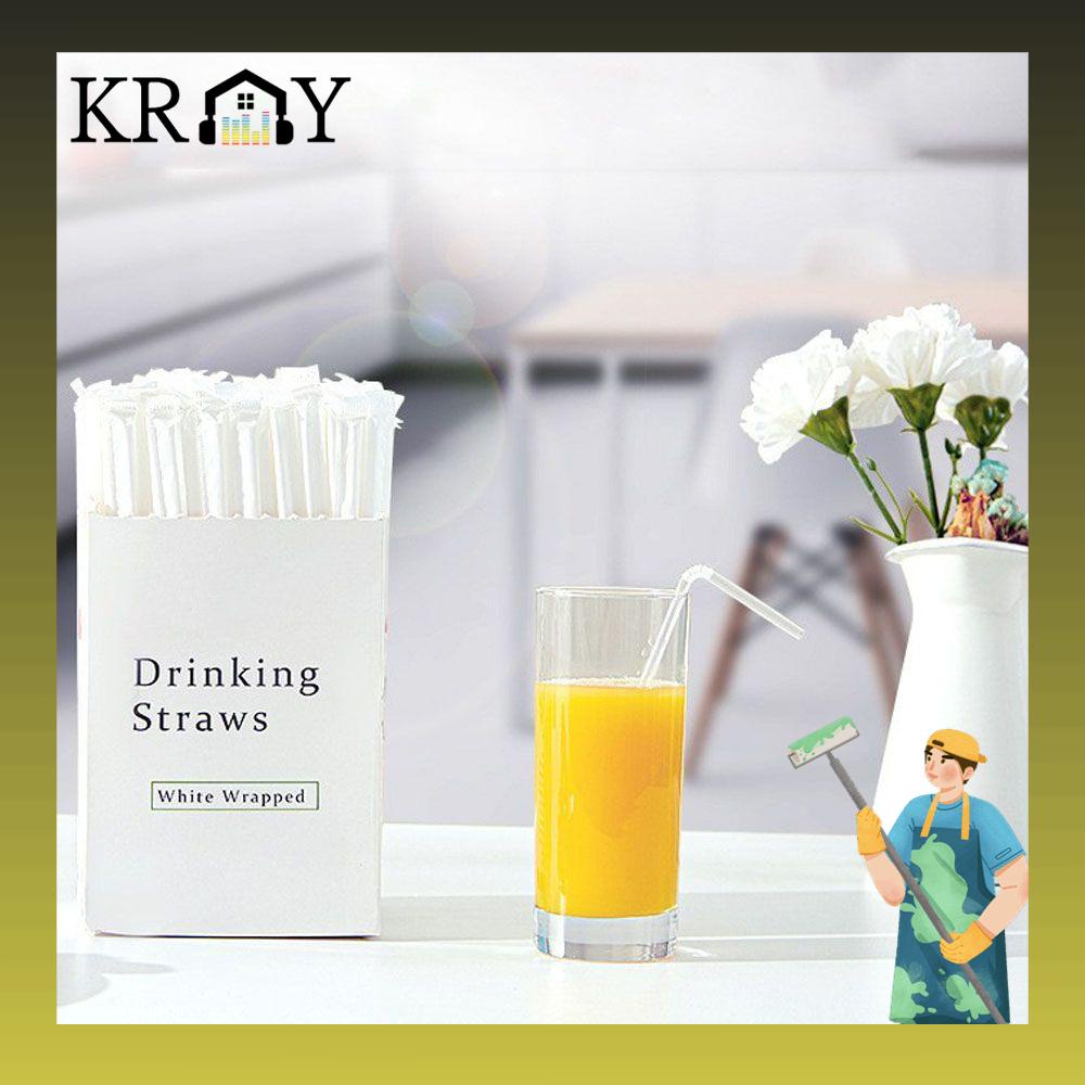 Set 100 Ống Hút Nhựa Trong Suốt Uốn Cong Tiện Dụng