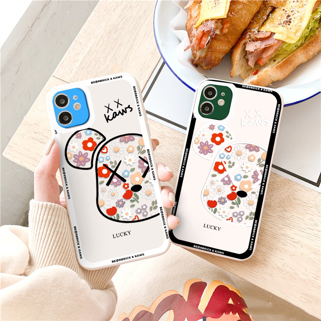 Ốp lưng iphone Kaws Hoa cạnh vuông 6/6plus/6s/6splus/7/7plus/8/8plus/x/xr/xs/11/12/13/pro/max/plus/promax