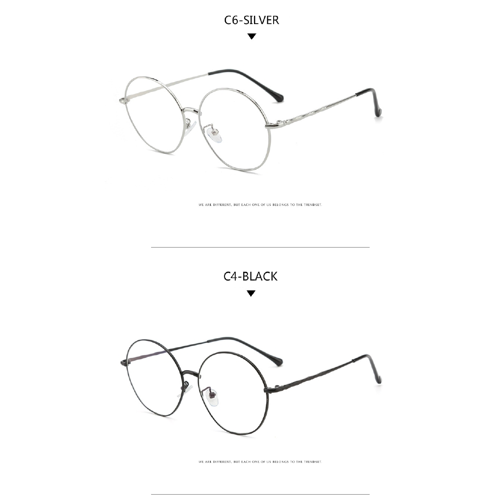 Mắt kính gọng tròn bằng kim loại phong cách cổ điển thời trang