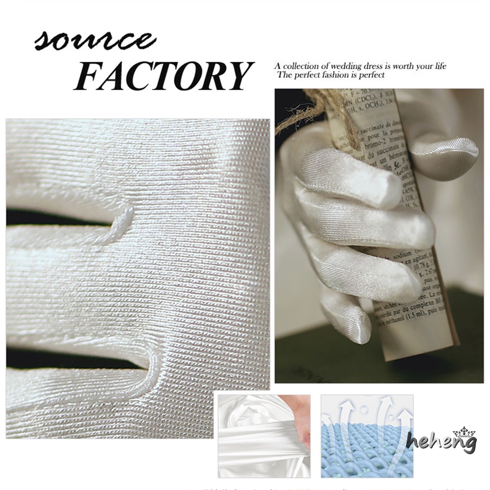 1 Đôi Găng Tay Satin Ren Ngắn Mềm Mại Sang Trọng Cho Cô Dâu