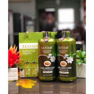 Cặp gội xả luoais keratin organic hoa nhài 750ml x2
