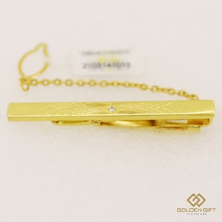 Kẹp cà vạt nam mạ dát vàng đính kim cương - Golden Gift Việt Nam - CRV0101