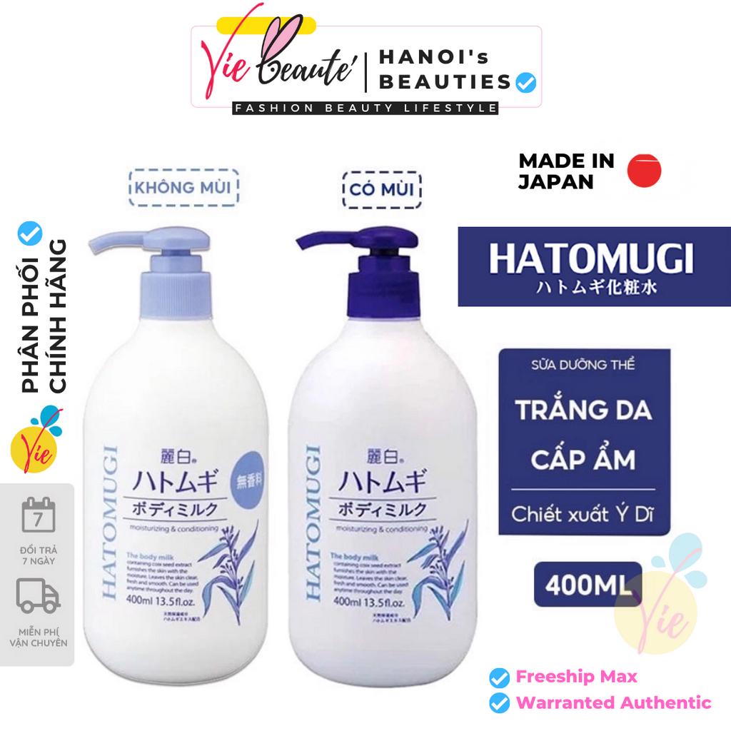 Sữa Dưỡng Thể Sáng Da Hatomugi Moisturizing & Conditioning Body Lotion cấp ẩm, dịu da 400ml