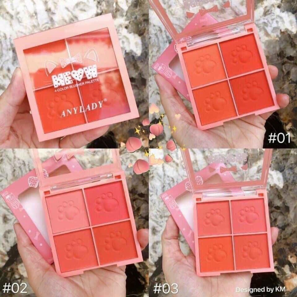 PHẤN MÁ 4 Ô MEOW ANYLADY tone đào BLUSHER | BigBuy360 - bigbuy360.vn