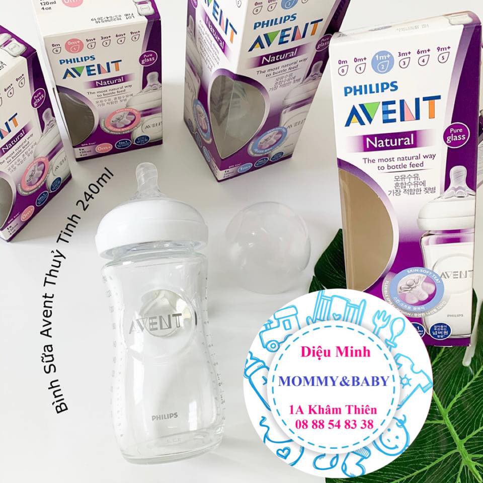 [Mã FMCG8 giảm 8% đơn 500K] BÌNH SỮA THỦY TINH AVENT 120ml và 240ml