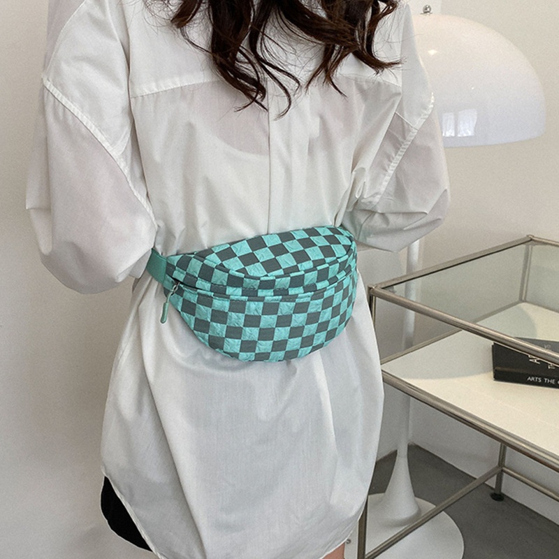 Túi Đeo Chéo Ngực / Thắt Lưng Họa Tiết Kẻ Sọc Thời Trang Cho Nữ