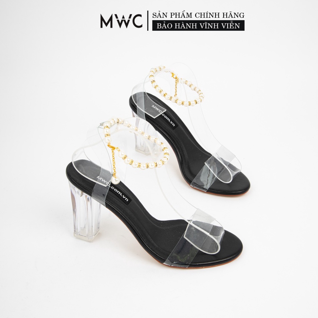 GIÀY CAO GÓT NỮ MWC - SANDAL CAO GÓT THỜI TRANG - CAO GÓT ĐẾ TRỤ VUÔNG 7CM   - CAO GÓT QUAI TRONG SANG CHẢNH NUCG-3574