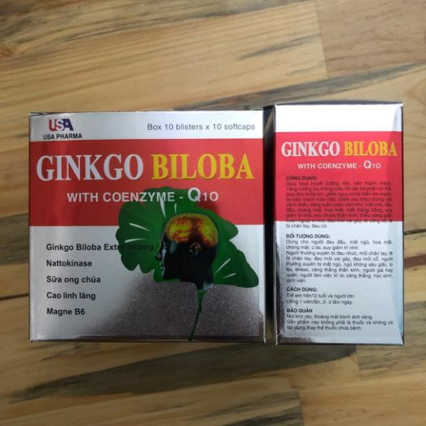 Hoạt huyết dưỡng não, bền thành mạch Ginkgo biloba 360mg hộp 100 viên chính hãng