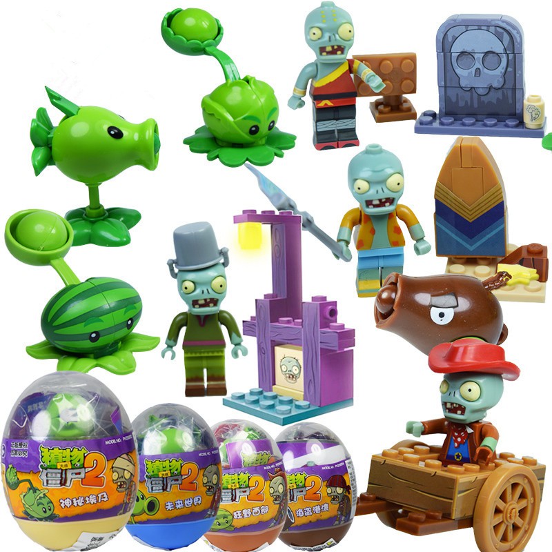 Hàng Có Sẵn Mới Bộ Đồ Chơi Xếp Hình Plants vs Zombies ABS PVZ Peashooter Cho Trẻ Em