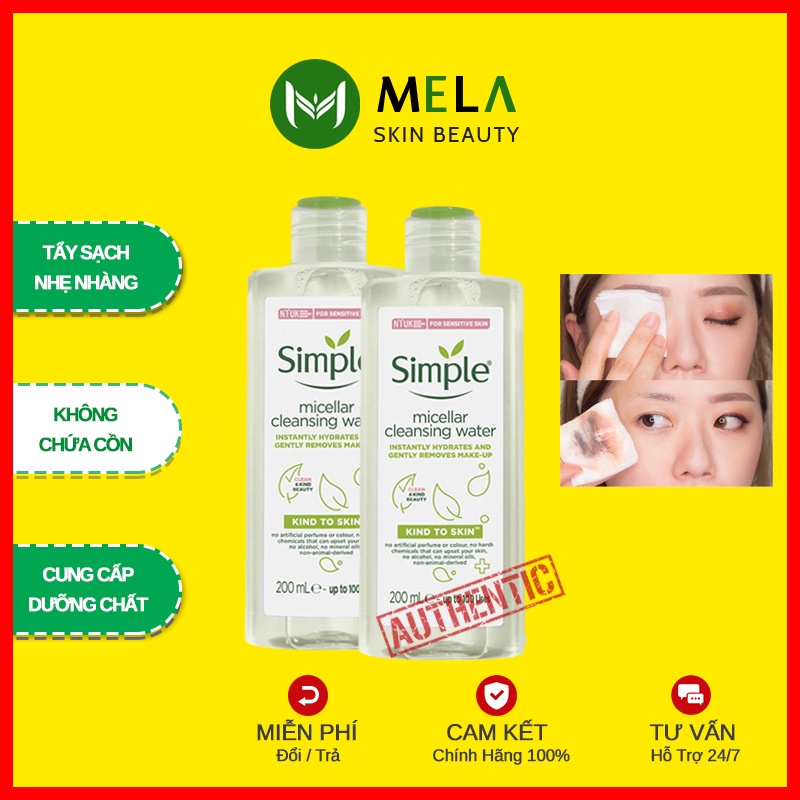 ✅[NHẬP KHẨU] Nước Tẩy Trang Simple Micellar Cleansing Water 200ml