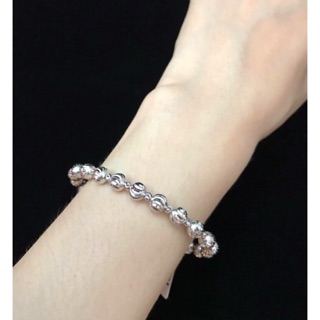 Vòng tay nữ dạng bi trắng bạch kim không rỉ