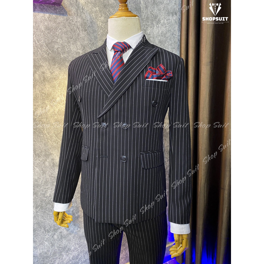 Vest nam cao cấp sọc kẻ phong các Hàn Quốc,Blazer Nam 2 màu Đen/Xám
