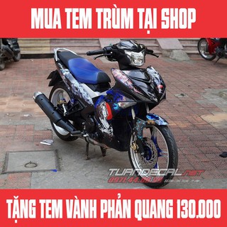 Tem Trùm Exciter samurai xanh đen - Mua tem trùm tặng tem vành phản quang trị giá 130.000