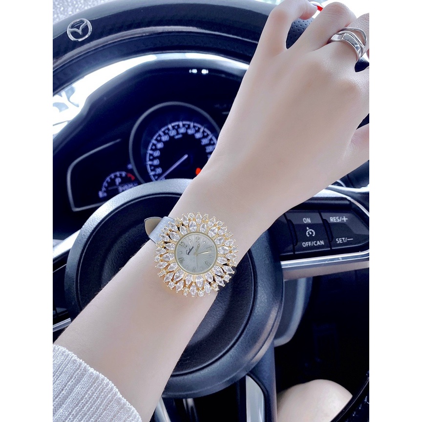 Đồng hồ đeo tay nữ, đồng hồ nữ chính hãng GULENA dây da, full hộp cao cấp, mặt đính kim cương nhân tạo, siêu sang chảnh