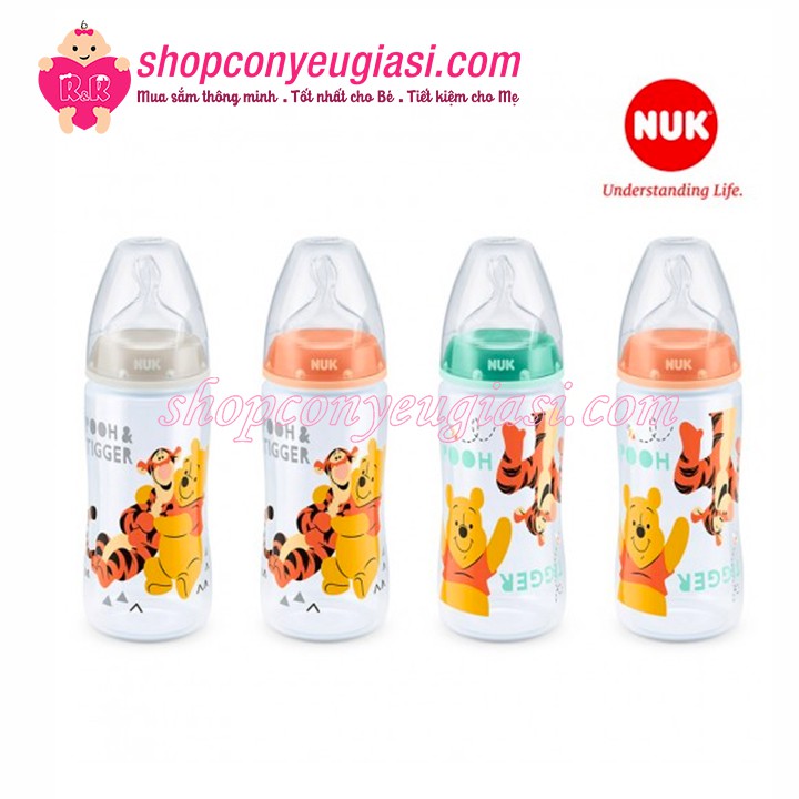 Bình Sữa Nuk Disney/Mickey 300ml (Núm Silicone, Nhựa PP) - Made in Germany