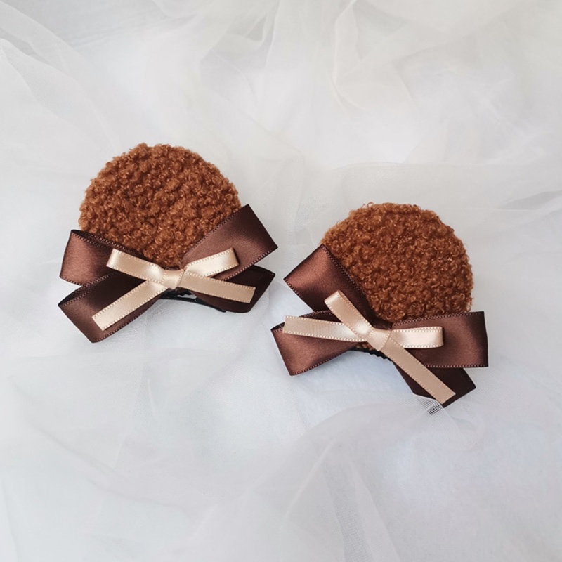 XIXI Set 2 Kẹp Tóc Tai Gấu Giả Hóa Trang Halloween