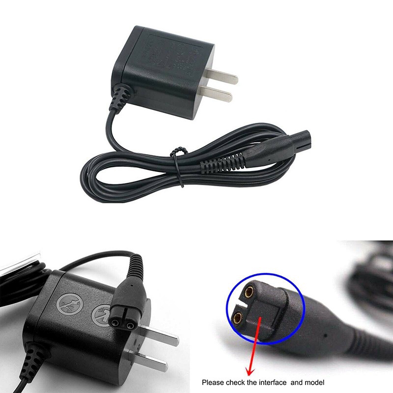 Dây cáp sạc giắc cắm US thay thế cho tông đơ cạo râu Philips QP2520 S528 S526 S529