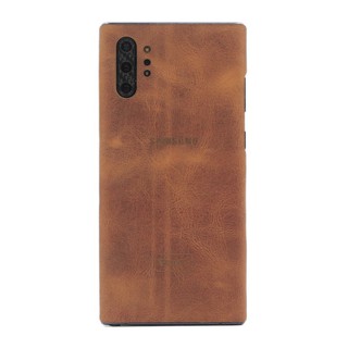 Ốp dán da Galaxy Note 10 plus - Da thật nhập khẩu cao cấp - (Nâu bò sáp )