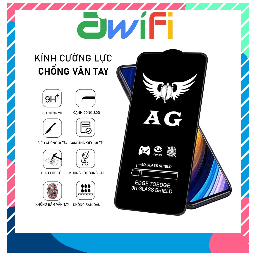 Kính cường lực iphone chống vân tay AG 6/6plus/6s/6splus/7/7plus/8/8plus/x/xr/xs/11/12/pro/max/promax - Awifi Case C3-4