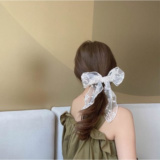 ( NHIỀU MÀU) Kẹp Tóc Nữ Nơ Ren Màu Trắng.
