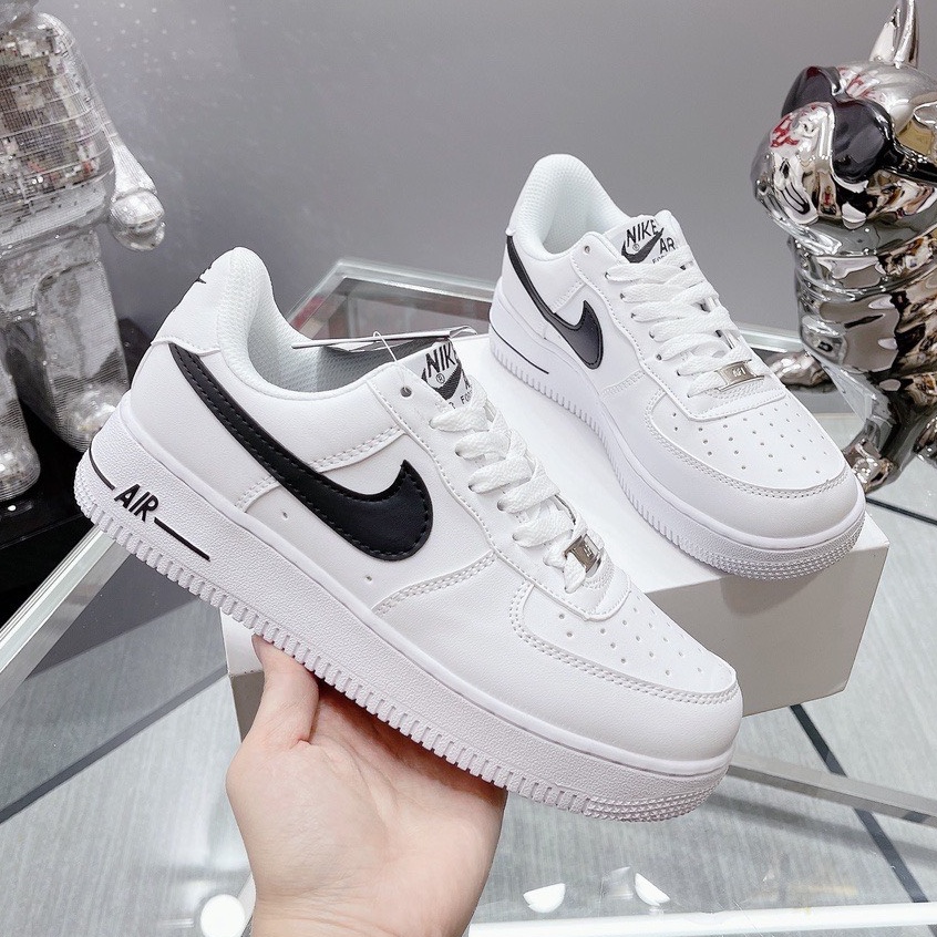 Giày thể thao nam nữ Air Force 1 tráng vệt đen, AF1 tích đen cổ thấp, Full Bill tặng box bảo vệ