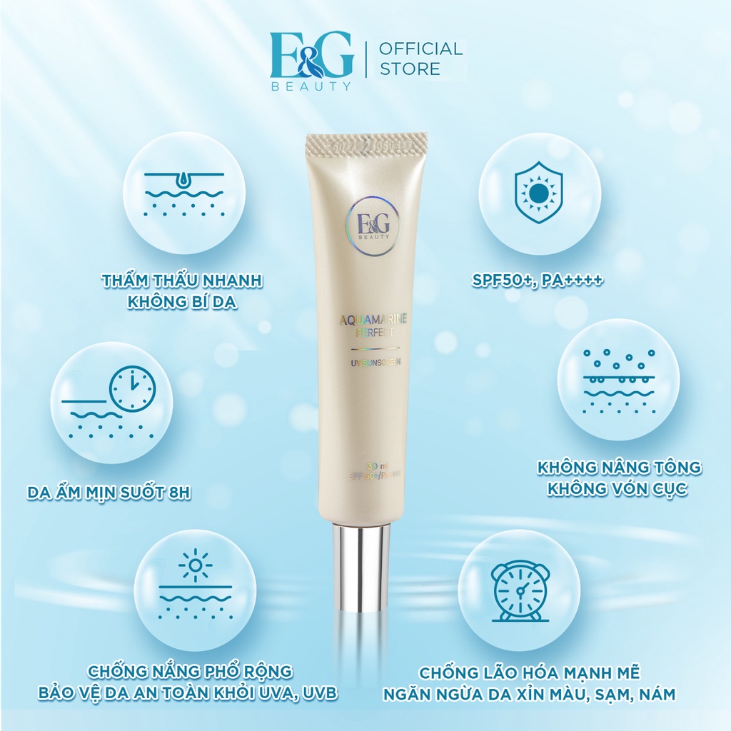 Combo 3 miếng Mặt Nạ Retinol Mask E&G + Kem Chống Nắng Phổ Rộng E&G Beauty Aquamarine Perfect UV Sunscreen SPF50+ PA++++