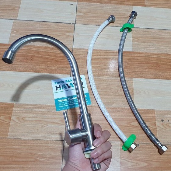 Vòi rửa chén lạnh vòi rửa bát lạnh inox 304 Có dây cấp