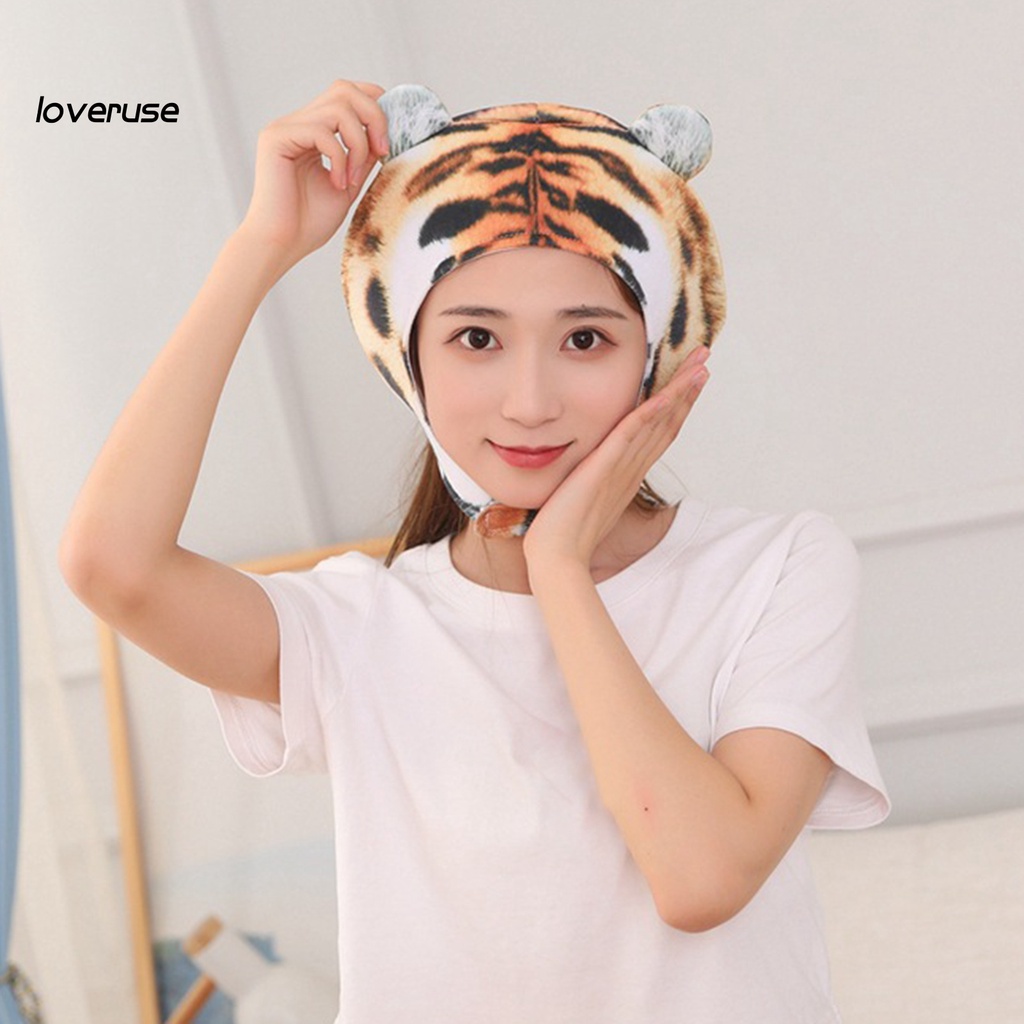 Mũ lông mềm hình con hổ chụp ảnh cho bé gái
