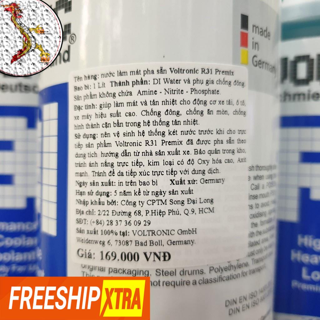 [Có sẵn]  Nước Làm Mát Voltronic R31 Pha Sẵn 1L, nước mát xe máy voltronic R31 chai 1L nhiệt độ sôi 121 độ